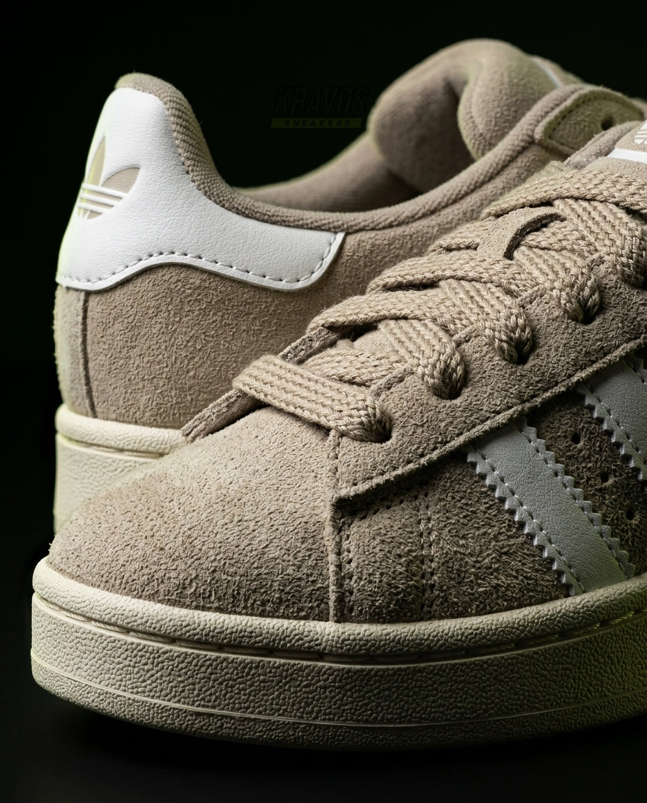 AD 00 Suede Rope-Lace Terrace Trainer Beige White