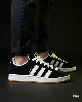 AD 00 Suede Rope-Lace Terrace Trainer Black White Gum