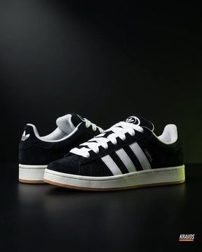 AD 00 Suede Rope-Lace Terrace Trainer Black White Gum