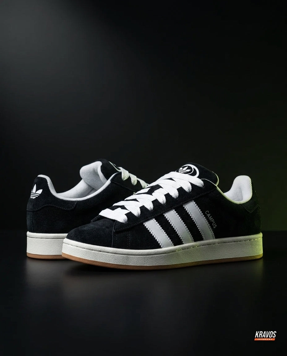AD 00 Suede Rope-Lace Terrace Trainer Black White Gum
