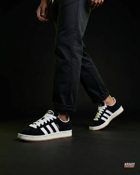 AD 00 Suede Rope-Lace Terrace Trainer Black White Gum