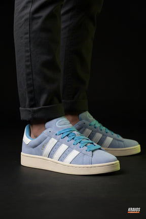 AD 00 Suede Rope-Lace Terrace Trainer Blue White Cream