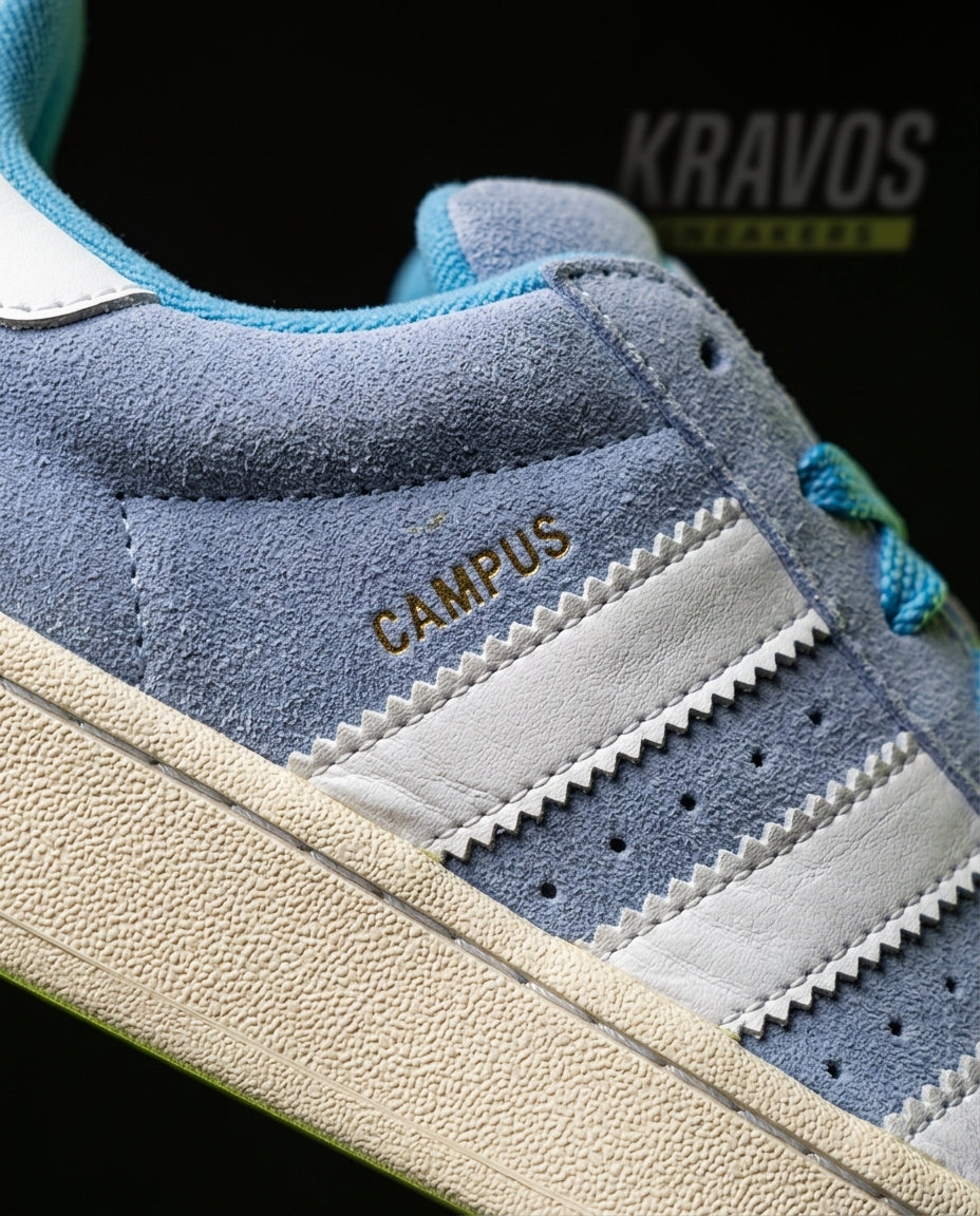 AD 00 Suede Rope-Lace Terrace Trainer Blue White Cream
