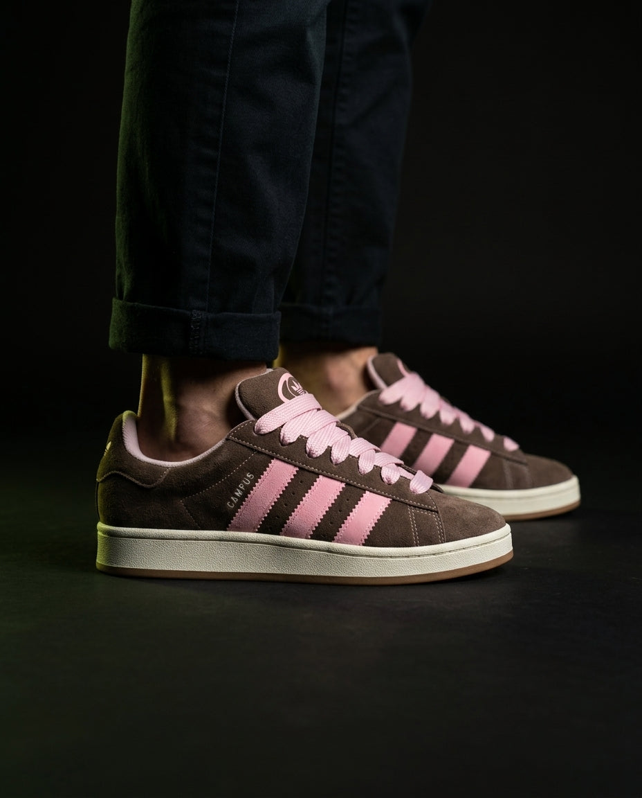 AD 00 Suede Rope-Lace Terrace Trainer Brown Pink