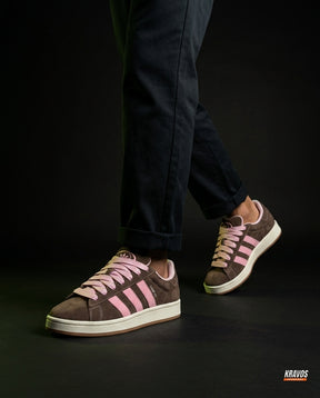 AD 00 Suede Rope-Lace Terrace Trainer Brown Pink