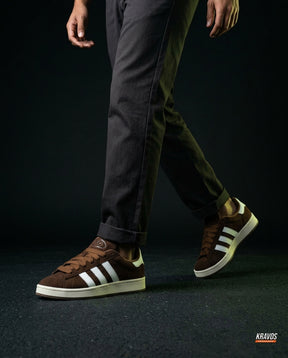 AD 00 Suede Rope-Lace Terrace Trainer Brown White