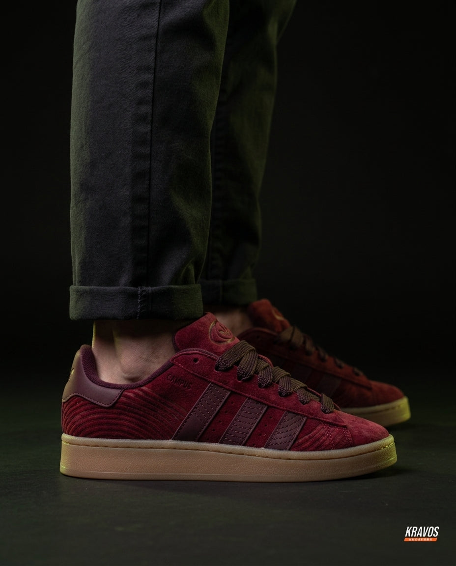 AD 00 Suede Rope-Lace Terrace Trainer Burgundy Gum