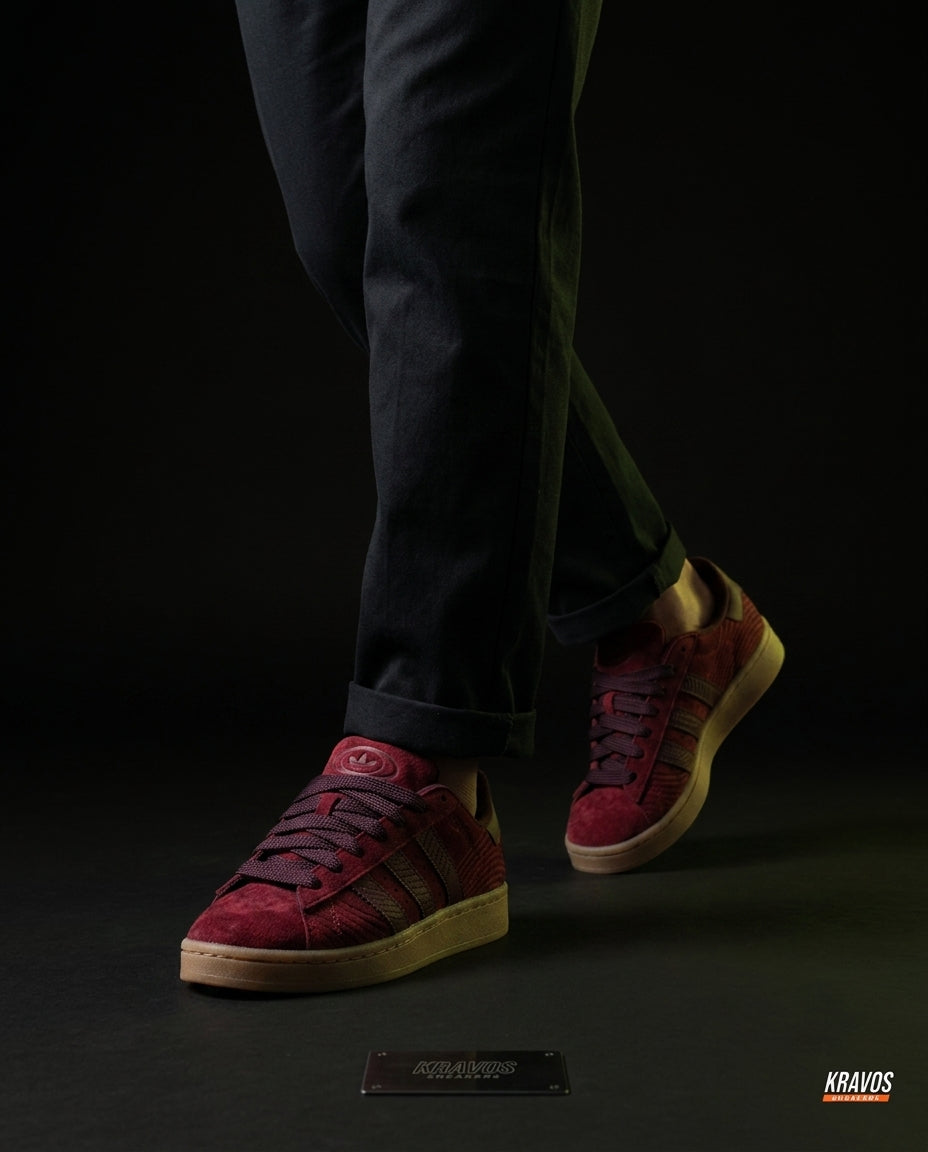 AD 00 Suede Rope-Lace Terrace Trainer Burgundy Gum