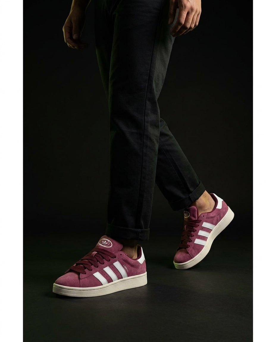 AD 00 Suede Rope-Lace Terrace Trainer Burgundy White