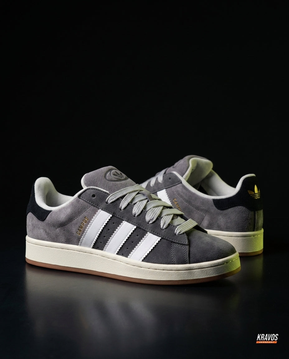 AD 00 Suede Rope-Lace Terrace Trainer Grey White Black