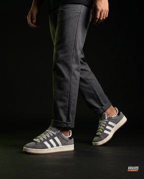 AD 00 Suede Rope-Lace Terrace Trainer Grey White Black