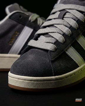 AD 00 Suede Rope-Lace Terrace Trainer Grey White Black