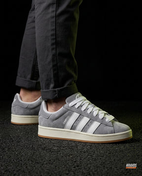 AD 00 Suede Rope-Lace Terrace Trainer Grey White Gum