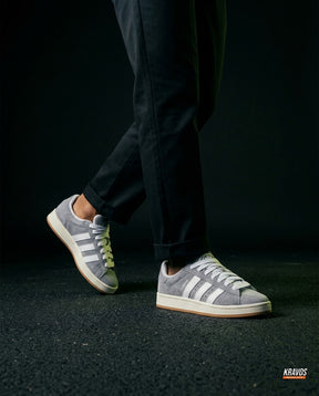 AD 00 Suede Rope-Lace Terrace Trainer Grey White Gum
