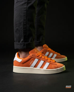 AD 00 Suede Rope-Lace Terrace Trainer Orange White Cream