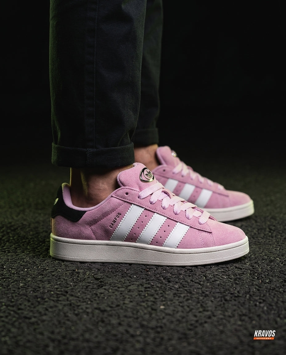 AD 00 Suede Rope-Lace Terrace Trainer Pink White
