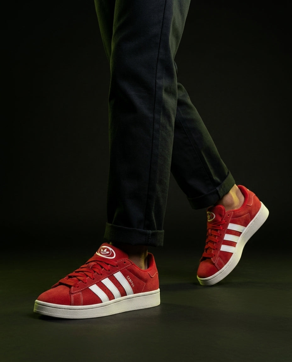 AD 00 Suede Rope-Lace Terrace Trainer Red White