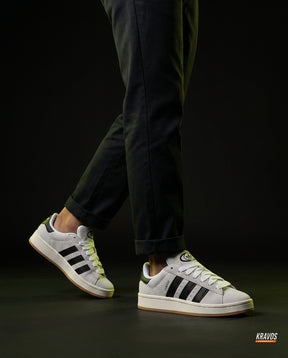 AD 00 Suede Rope-Lace Terrace Trainer White Black Gum