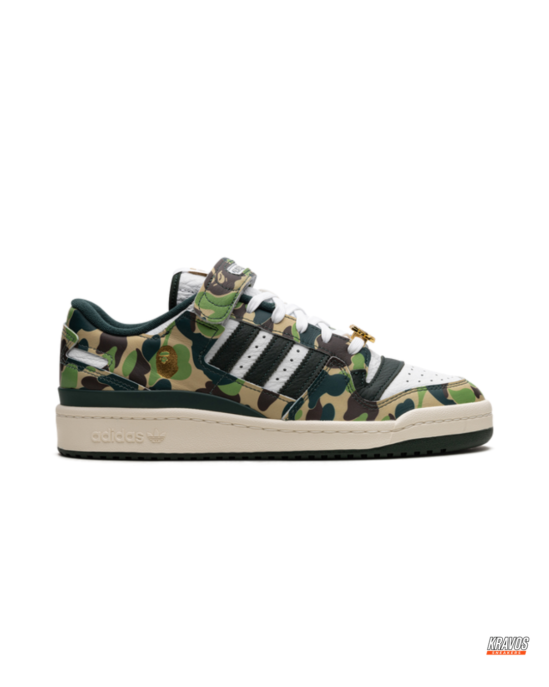 AD 84 Leather Camo-Panel Court Trainer