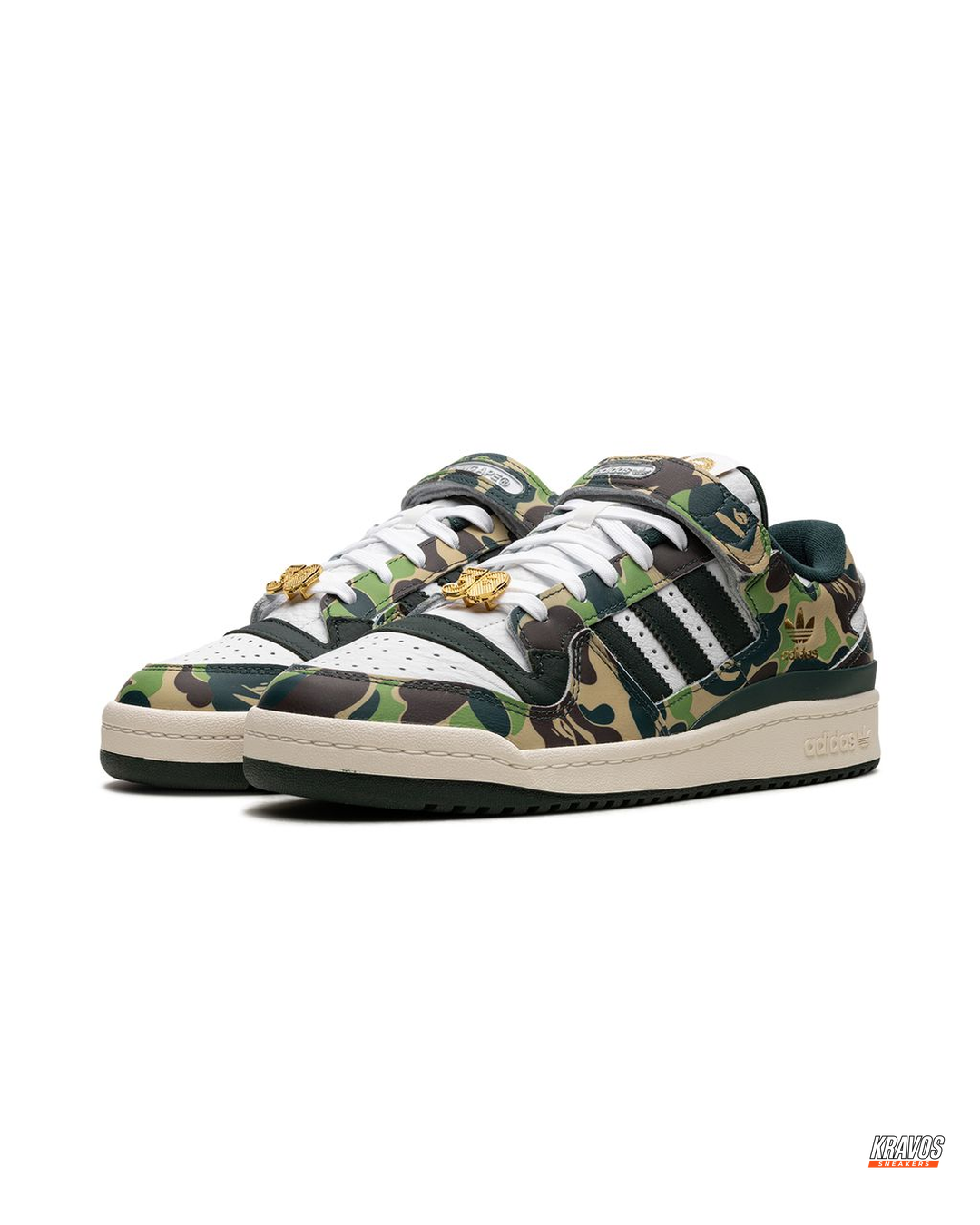 AD 84 Leather Camo-Panel Court Trainer