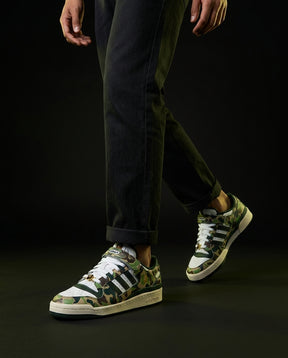 AD 84 Leather Camo-Panel Court Trainer