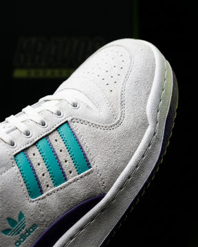 AD 84 Leather Panelled Court Trainer White Teal Purple