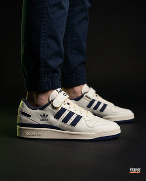 AD 84 Suede Strap Court Trainer Cream Navy