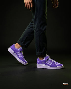 AD 84 Suede Strap Court Trainer Purple White