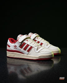 AD 84 Suede Strap Court Trainer White Red
