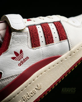 AD 84 Suede Strap Court Trainer White Red