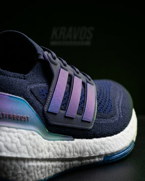 AD Knit Cage-Overlay Running Trainer Navy Blue White