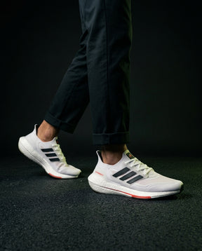 AD Knit Cage-Overlay Running Trainer White Black Red