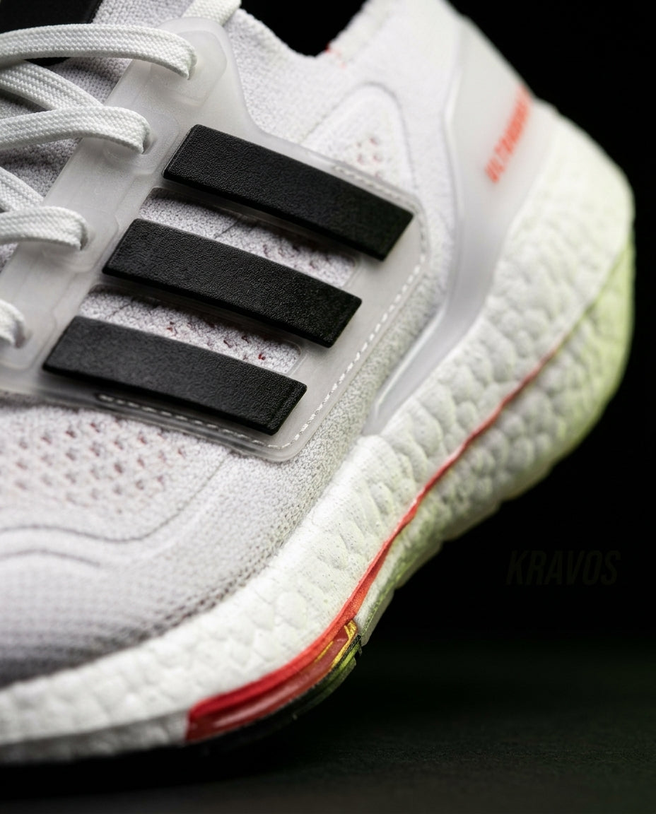 AD Knit Cage-Overlay Running Trainer White Black Red