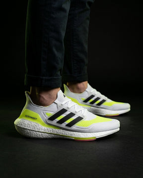 AD Knit Cage-Overlay Running Trainer White Volt Black