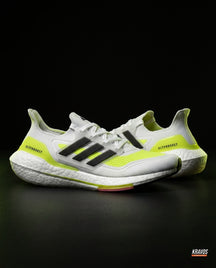 AD Knit Cage-Overlay Running Trainer White Volt Black
