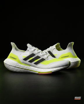 AD Knit Cage-Overlay Running Trainer White Volt Black