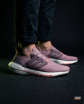 AD Knit Primeknit Layered Running Shoe Mauve White Coral