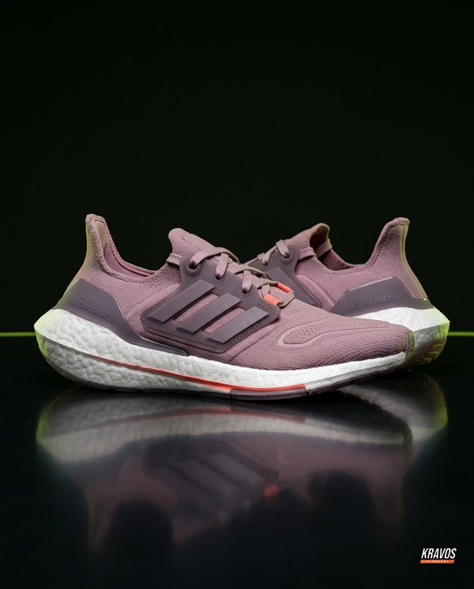 AD Knit Primeknit Layered Running Shoe Mauve White Coral