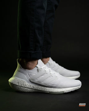 AD Knit Primeknit Layered Running Shoe Triple White