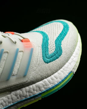 AD Knit Primeknit Layered Running Shoe White Teal Volt