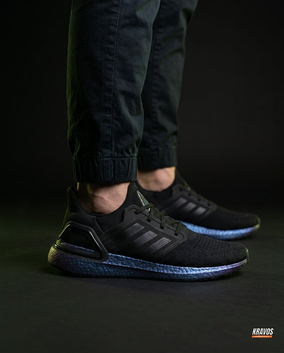 AD Knit Sock-Fit Running Trainer Black Iridescent
