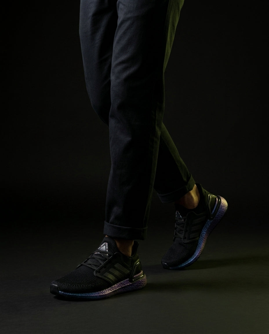 AD Knit Sock-Fit Running Trainer Black Iridescent