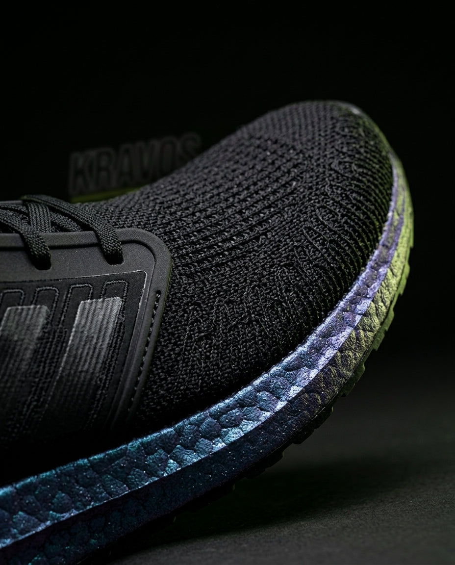 AD Knit Sock-Fit Running Trainer Black Iridescent