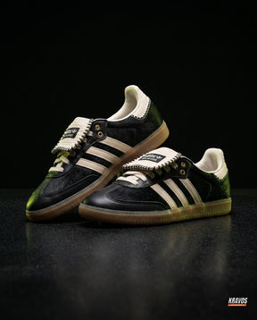 AD Leather Crochet-Tongue Terrace Trainer Black Cream Gum