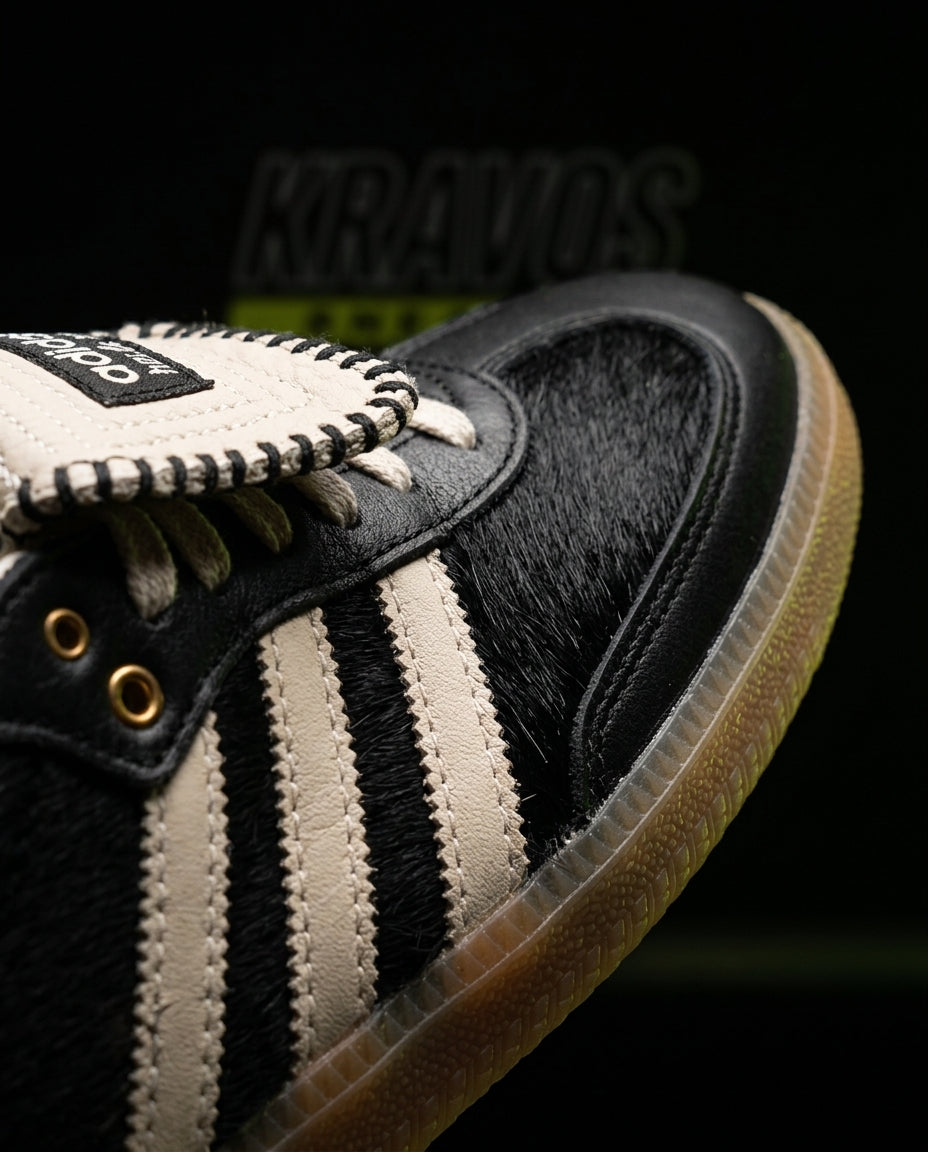 AD Leather Crochet-Tongue Terrace Trainer Black Cream Gum