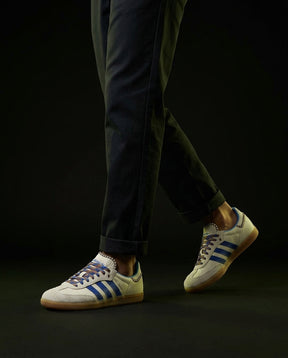 AD Leather Crochet-Tongue Terrace Trainer Cream Blue Gum