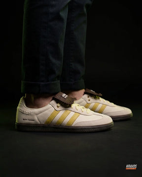 AD Leather Crochet-Tongue Terrace Trainer Cream Yellow Brown