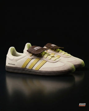 AD Leather Crochet-Tongue Terrace Trainer Cream Yellow Brown