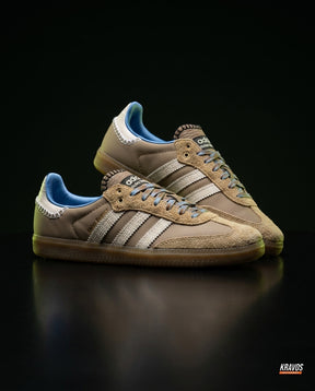 AD Leather Crochet-Tongue Terrace Trainer Khaki Cream Gum