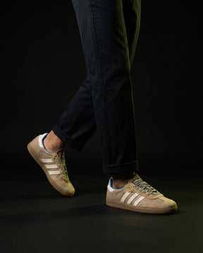 AD Leather Crochet-Tongue Terrace Trainer Khaki Cream Gum